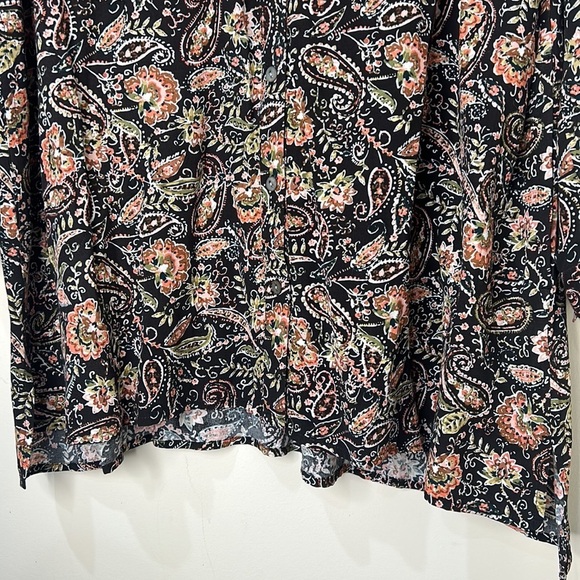J. JILL Paisley Print Button Down Long Sleeve Tunic Size Large - Picture 8 of 16